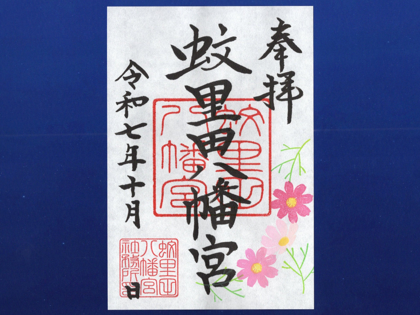 10月限定御朱印『コスモス』